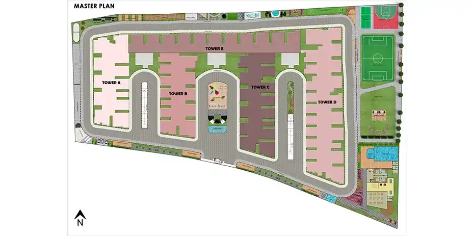 DS-MAX SKYSANMAN - Apartment building floor plan featuring symmetrical unit arrangement and facilities.